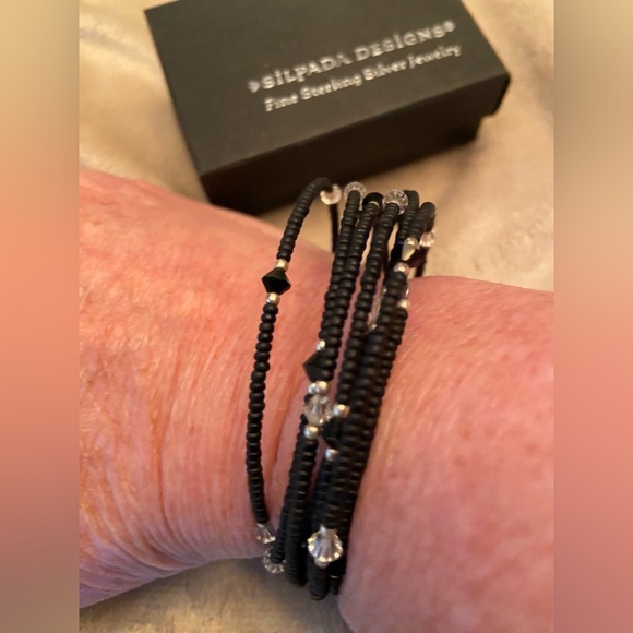 SILPADA Black wrap bracelet with sterling silver. - Picture 3 of 3